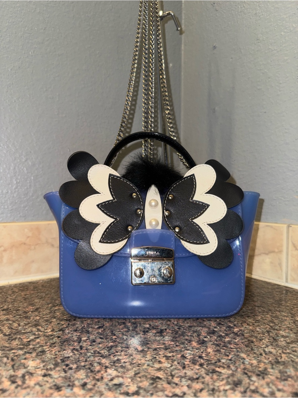 Furla Candy Melita Meringa Mini butterfly Crossbody Bag